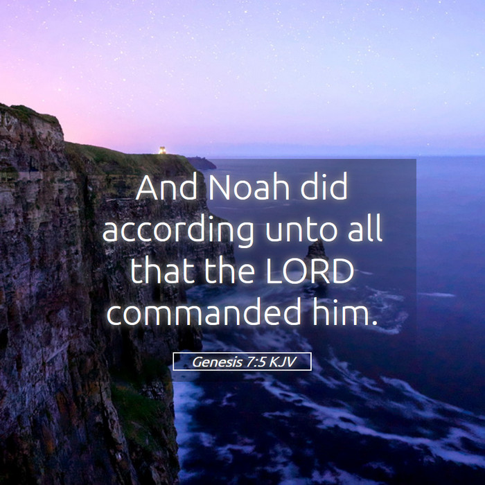 Genesis 7:5 KJV Bible Study