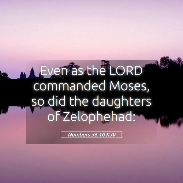 Numbers 36:10 KJV Bible Study