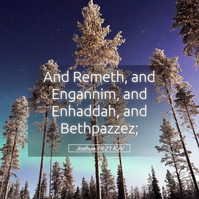 Joshua 19:21 KJV Bible Study