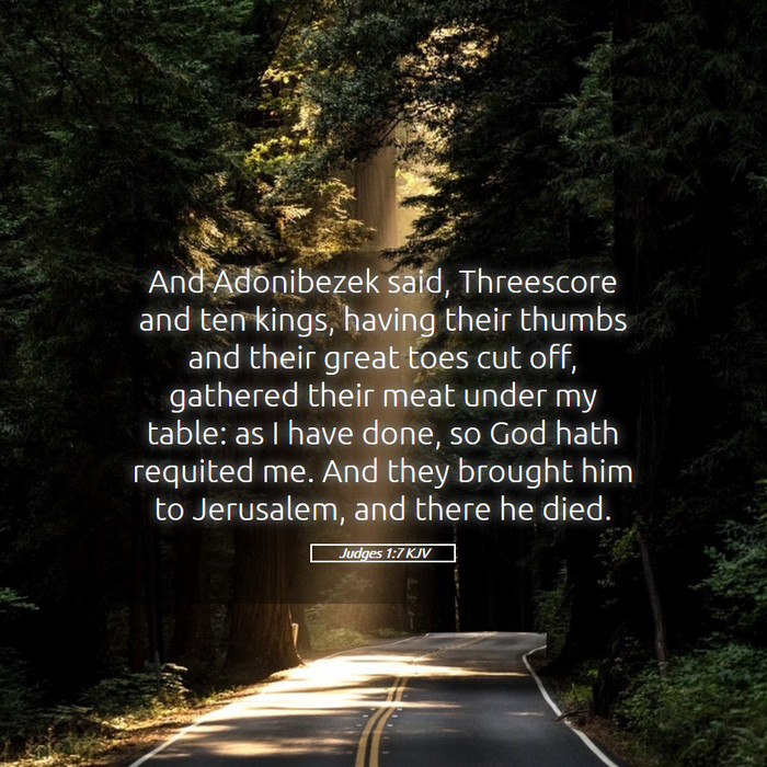 Judges 1:7 KJV Bible Study