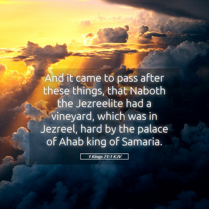 1 Kings 21:1 KJV Bible Study
