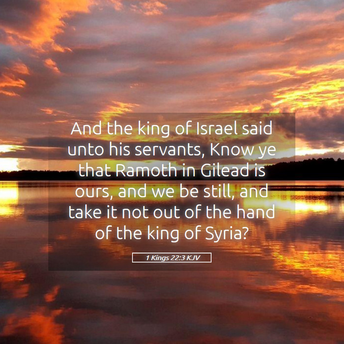 1 Kings 22:3 KJV Bible Study