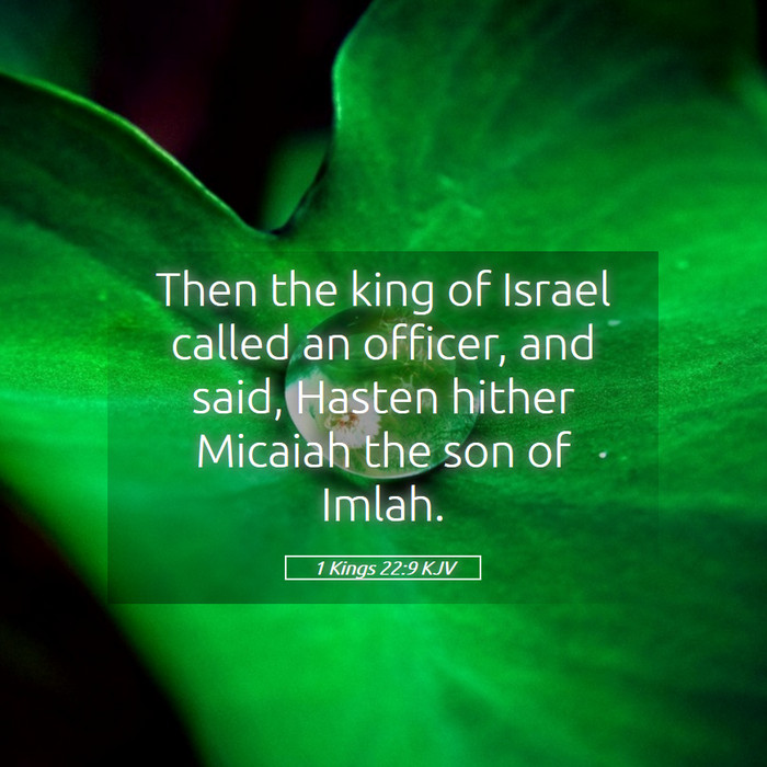 1 Kings 22:9 KJV Bible Study