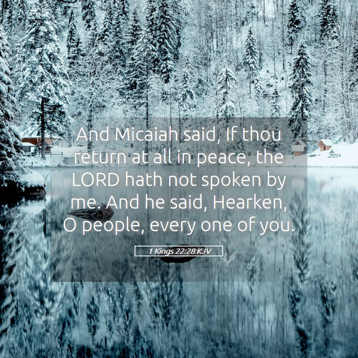 1 Kings 22:28 KJV Bible Study