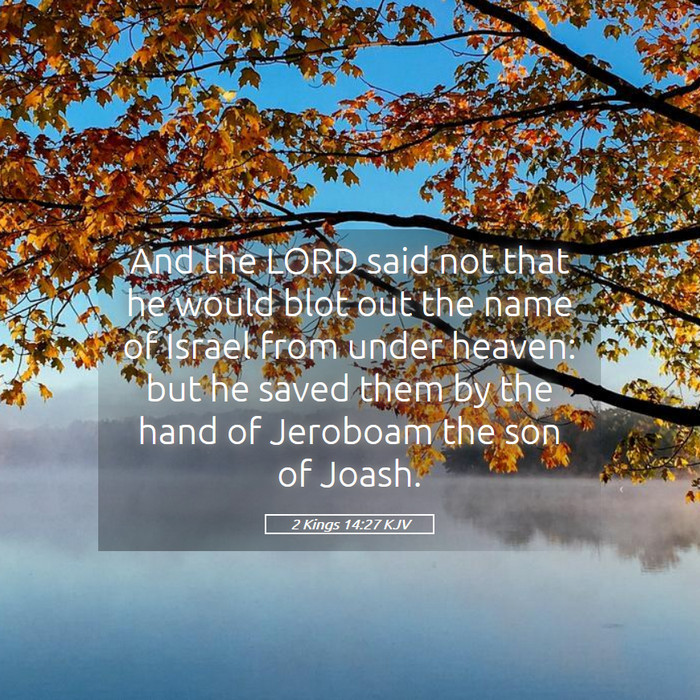 2 Kings 14:27 KJV Bible Study
