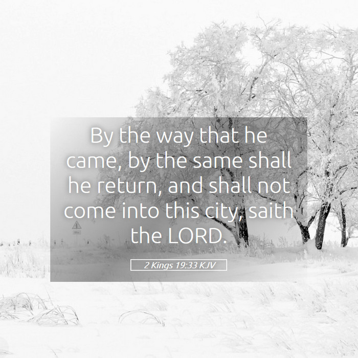 2 Kings 19:33 KJV Bible Study