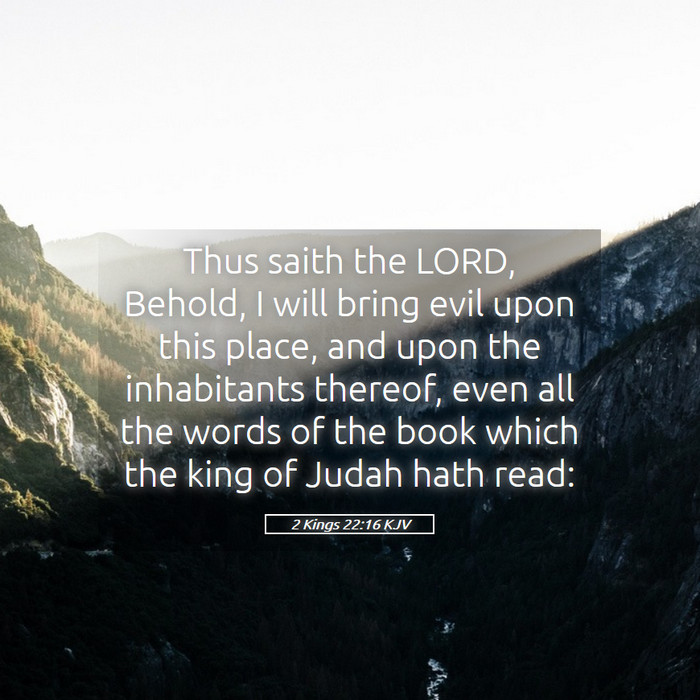 2 Kings 22:16 KJV Bible Study