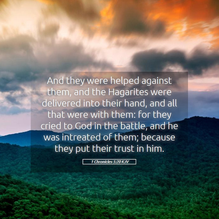 1 Chronicles 5:20 KJV Bible Study