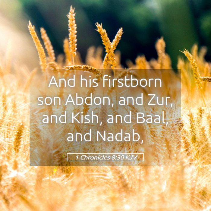 1 Chronicles 8:30 KJV Bible Study