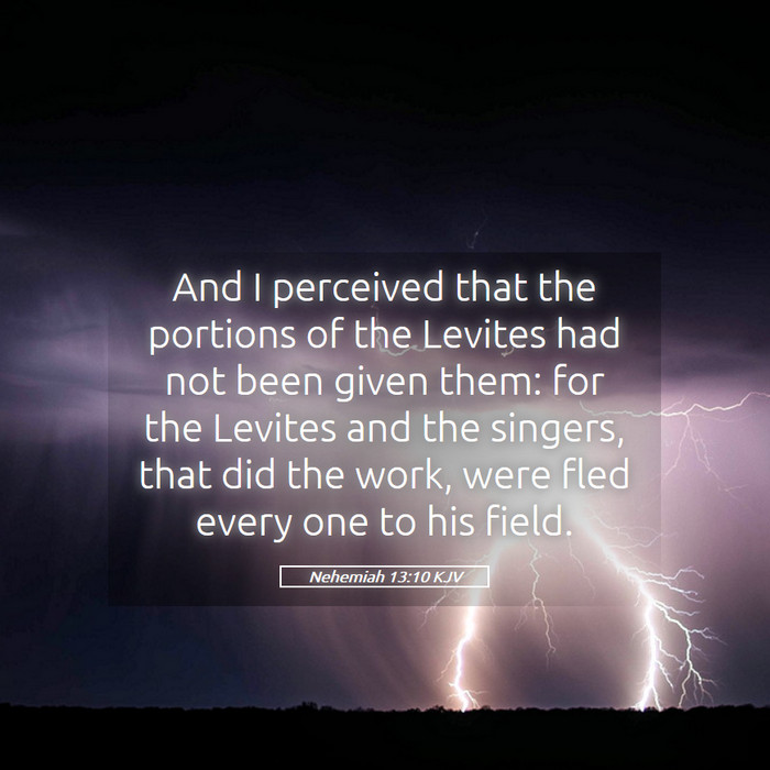 Nehemiah 13:10 KJV Bible Study