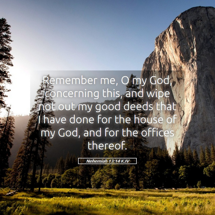 Nehemiah 13:14 KJV Bible Study