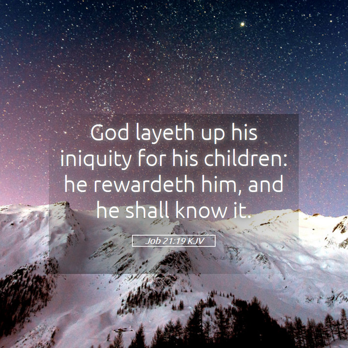 Job 21:19 KJV Bible Study