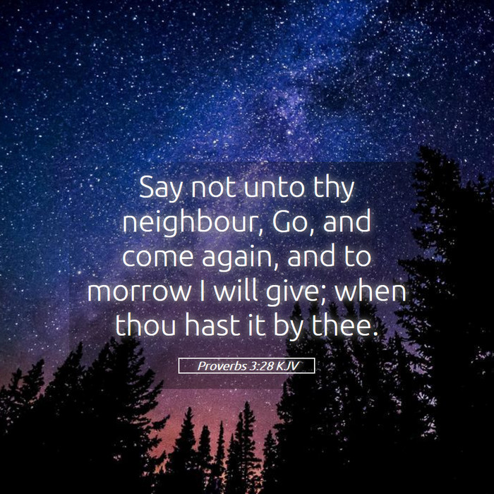 Proverbs 3:28 KJV Bible Study