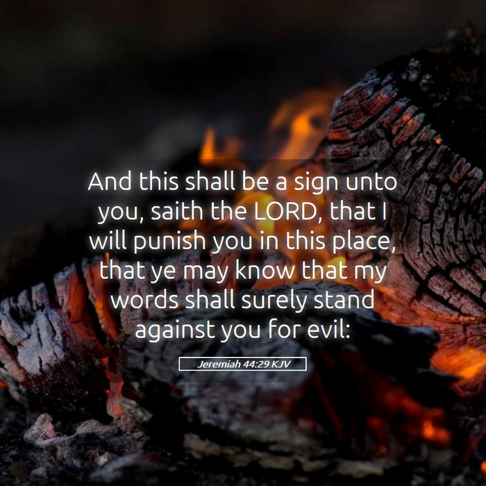 Jeremiah 44:29 KJV Bible Study