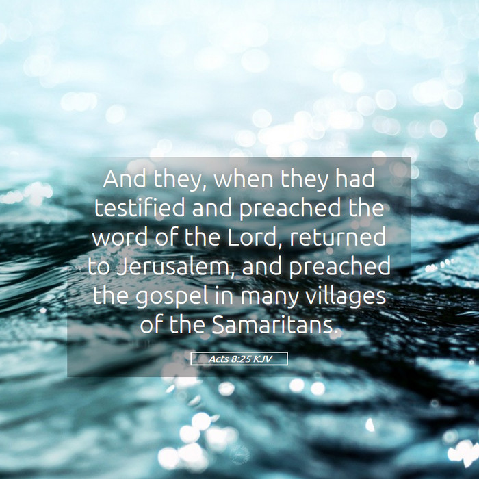 Acts 8:25 KJV Bible Study