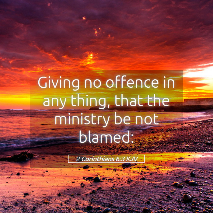 2 Corinthians 6:3 KJV Bible Study