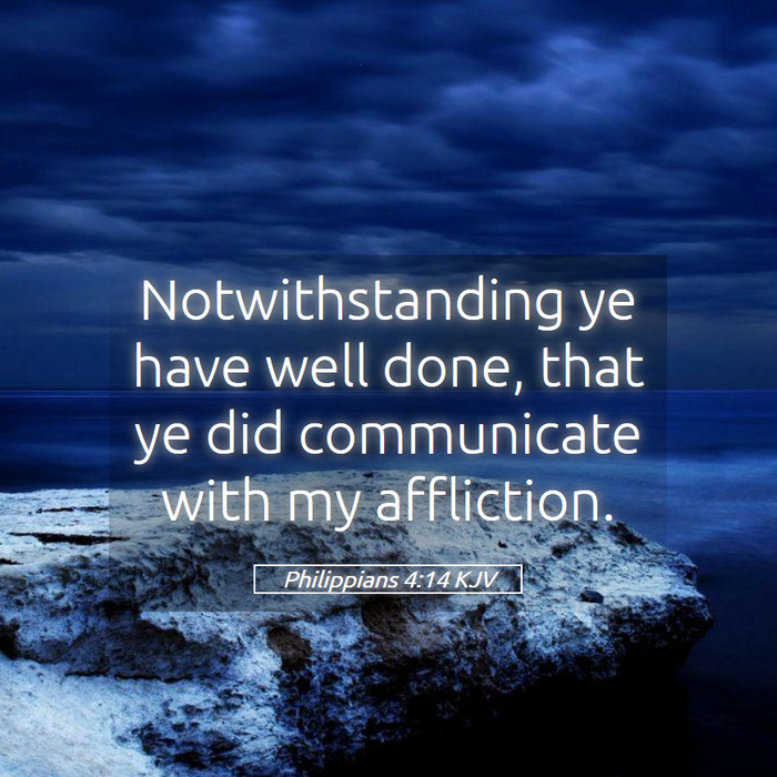 Philippians 4:14 KJV Bible Study