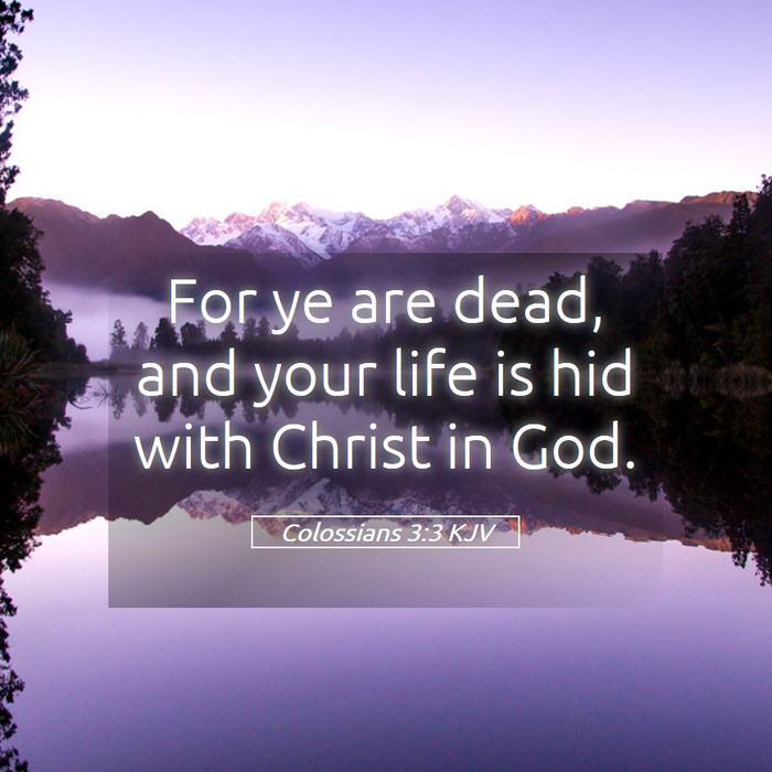 Colossians 3:3 KJV Bible Study