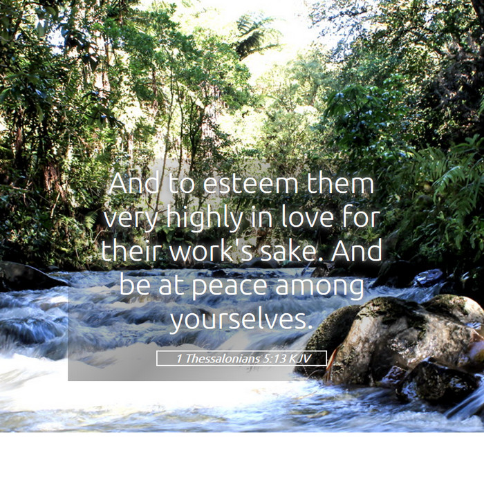 1 Thessalonians 5:13 KJV Bible Study